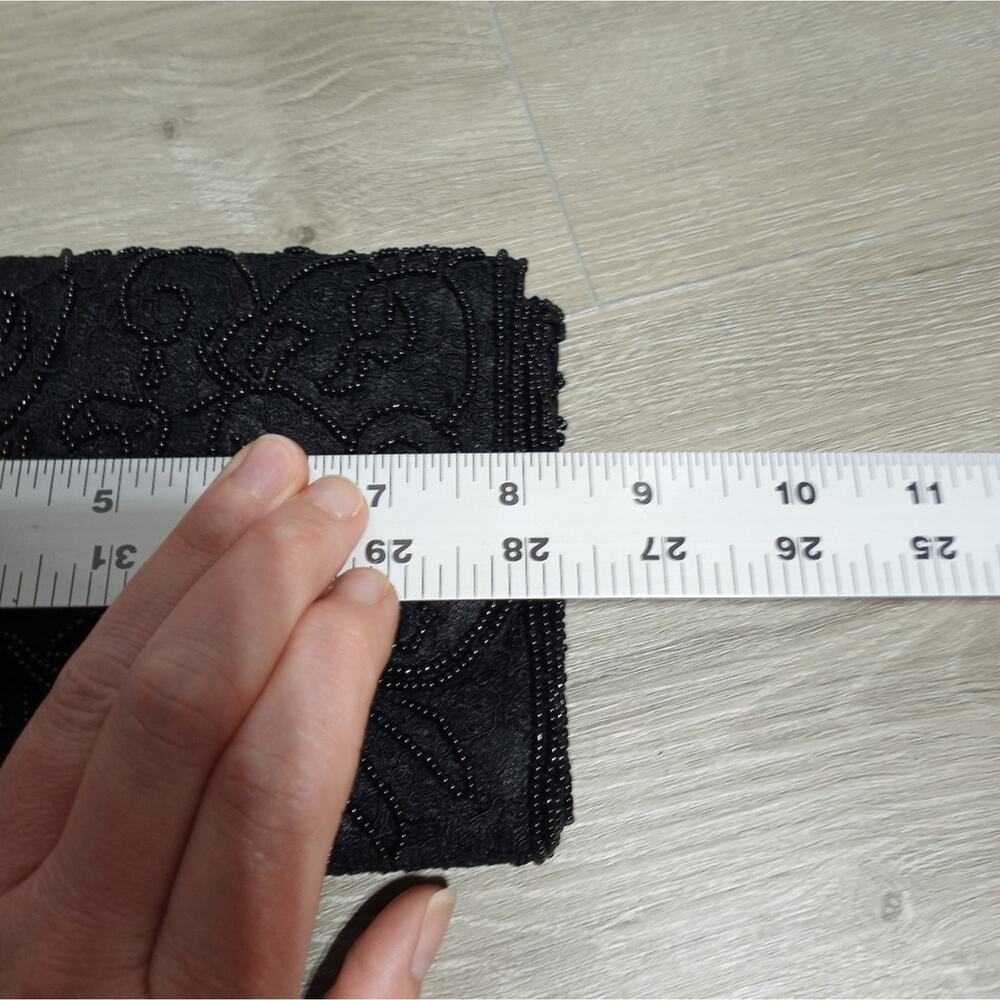 Vintage La Regale Black Lace And Bead Purse Clutch - Picture 10 of 12